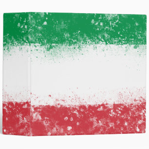 Grunge Splatter Painted Flag of Italy Binder