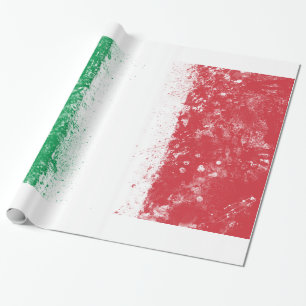 Grunge Splatter Painted Flag of Italy Wrapping Paper