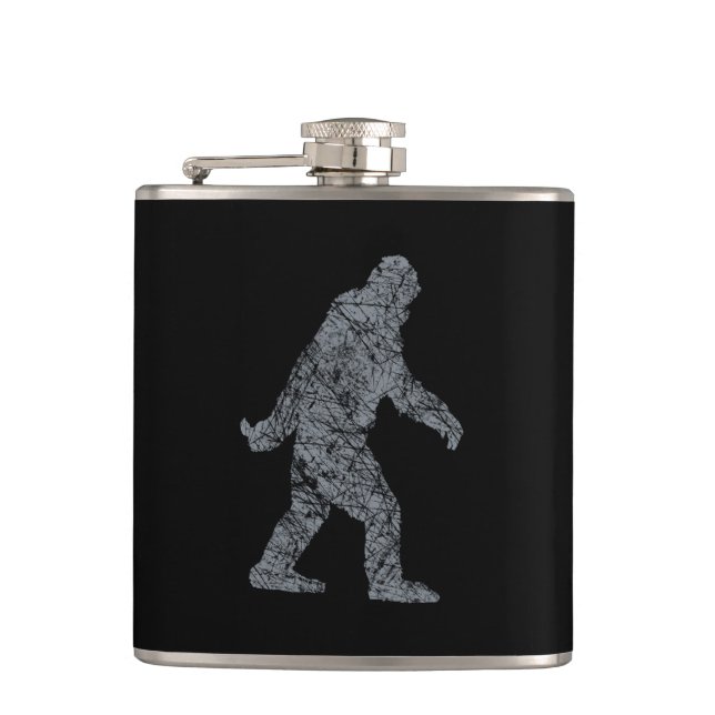 Grunge Squatchin Bigfoot Style Hip Flask (Front)