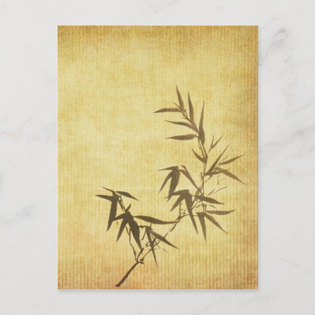 Grunge Stained Bamboo Paper Background Postcard (Front)