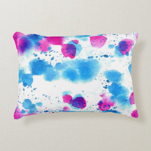 Grunge Stains Watercolor Texture Accent Pillow