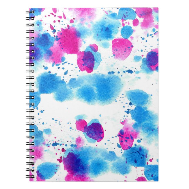 Grunge Stains Watercolor Texture Notebook (Front)