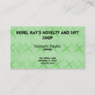 Grunge Star Business Card, Kelly Green Card