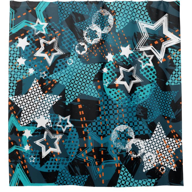 Grunge star pattern, playful children's design. (Front)