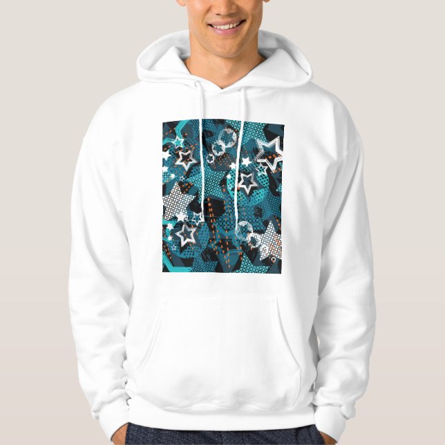Grunge star pattern, playful children's design. hoodie (Front)