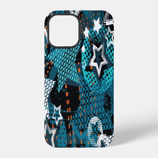 Grunge star pattern, playful children's design. iPhone case (Back)
