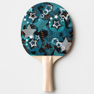 Grunge star pattern, playful children's design. ping pong paddle