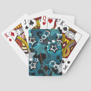 Grunge star pattern, playful children's design. playing cards