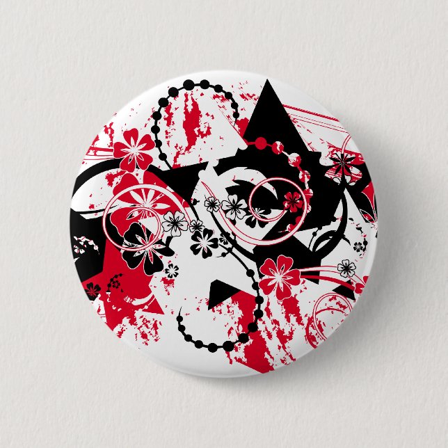 grunge stars 2 inch round button (Front)