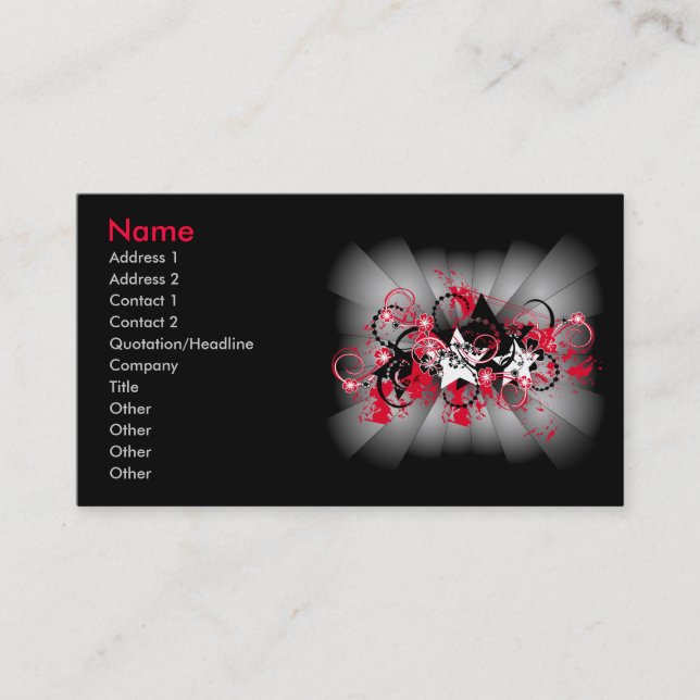 grunge stars business card (Front)