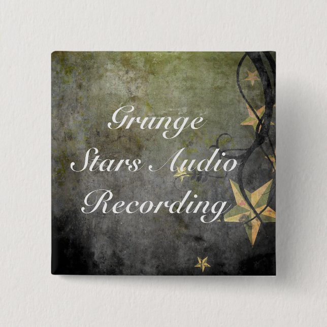 Grunge Stars Vintage Design 2 Inch Square Button (Front)