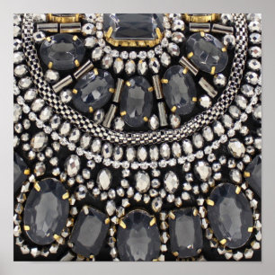 grunge steampunk art deco black silver bohemian poster