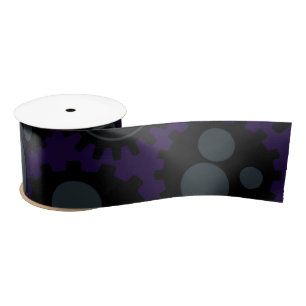 Grunge Steampunk Gears Satin Ribbon
