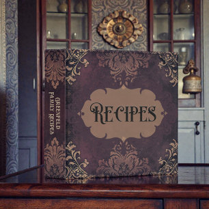 Grunge Steampunk Victorian Family Recipe Book Binder