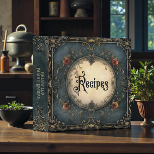 Grunge Steampunk Victorian Family Recipe Book Binder