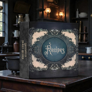 Grunge Steampunk Victorian Family Recipe Book Binder