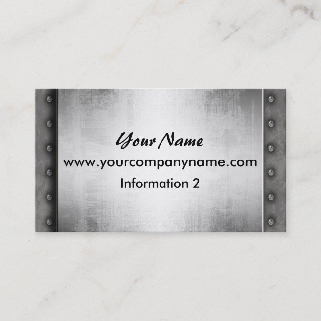 Grunge Steel Metal Look Business Cards (Front)