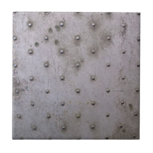 Grunge Steel Sheet with Rivets Tile