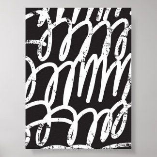 Grunge Street Graffiti Scribble – Urban Abstract W Poster