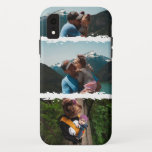 Grunge Stripe Photo Collage Case-Mate iPhone Case<br><div class="desc">White distressed grunge style border stripe,  3-photo personalized iPhone case.</div>