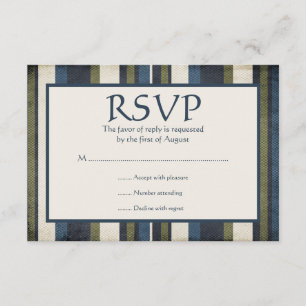 Grunge Stripes Bar Mitzvah Carte de réponse