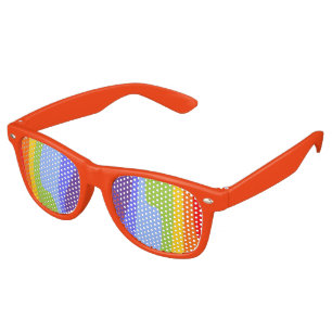 Grunge Stripes Pattern - chakra rainbow colours Retro Sunglasses