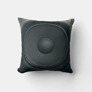 Grunge style, audio speaker background throw pillow