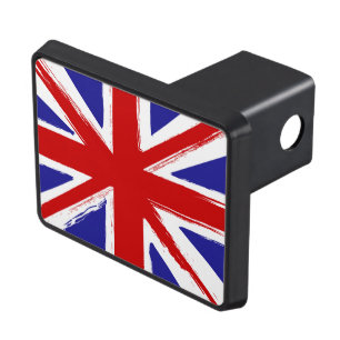 Grunge Style British Union Jack Flag Trailer Hitch Cover
