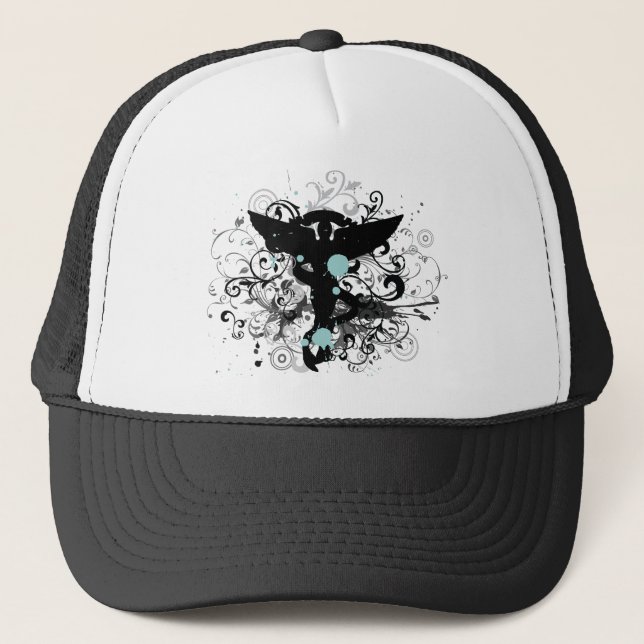 Grunge Style Chiropractic Trucker Hat (Front)