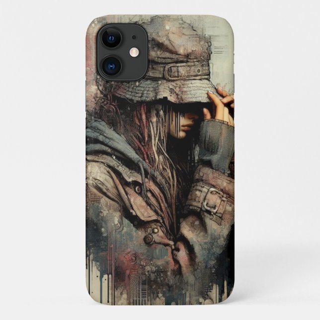 Grunge Style Girl Illustration Case-Mate iPhone Case (Back)