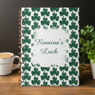 Grunge-Style Irish Clover personalized Notebook