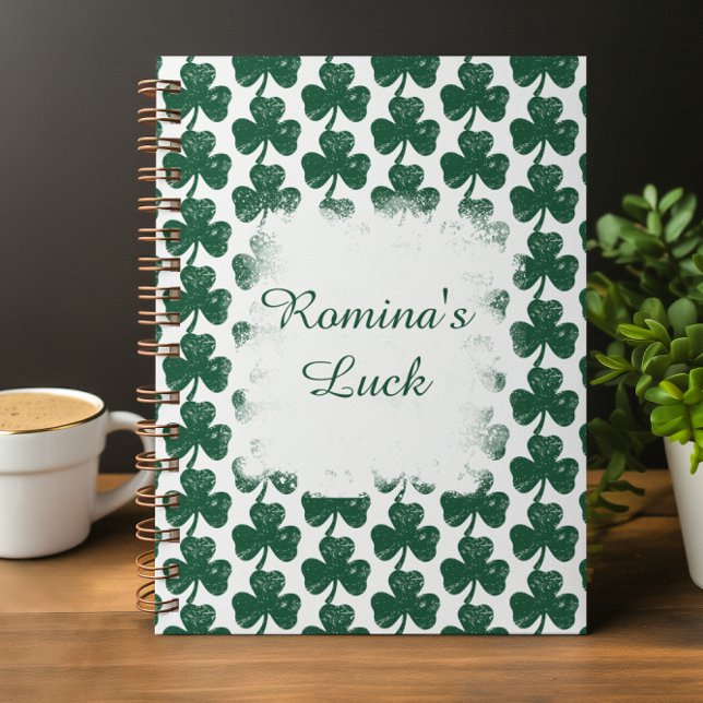 Grunge-Style Irish Clover personalized Notebook (Grunge-Style Irish Clover personalized Notebook)