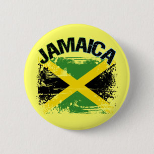 Grunge Style Jamaica Flag Design 2 Inch Round Button