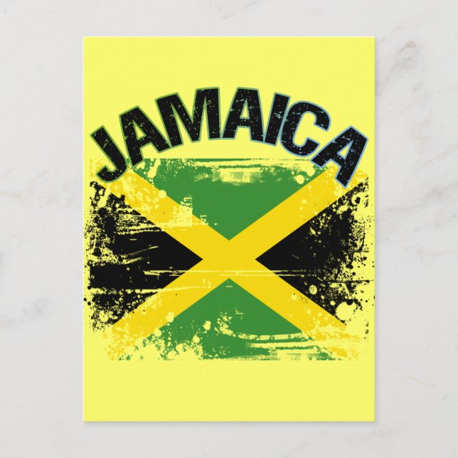 Grunge Style Jamaica Flag Design Postcard (Front)