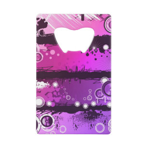 Grunge Style Music Banner 3 Credit Card Bottle Opener