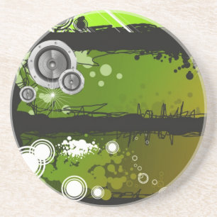 Grunge Style Music Banner Coaster