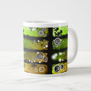 Grunge Style Music Banner Large Coffee Mug