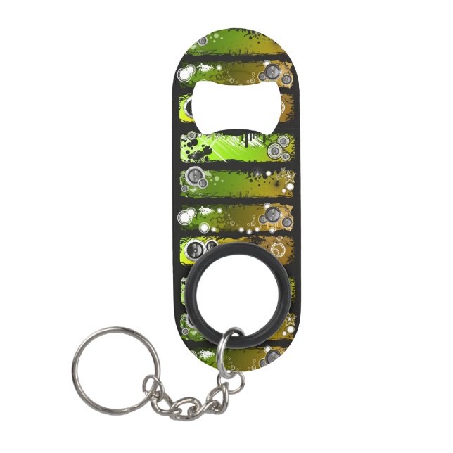 Grunge Style Music Banner Mini Bottle Opener (Front)