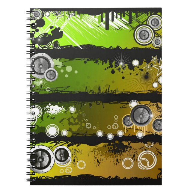 Grunge Style Music Banner Notebook (Front)