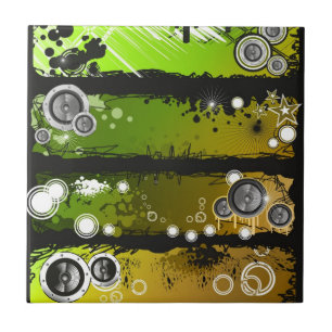 Grunge Style Music Banner Tile