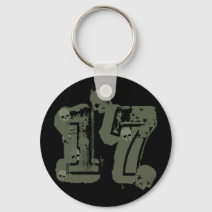 GRUNGE STYLE NUMBER 17 WITH SKULLS KEYCHAIN