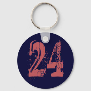 GRUNGE STYLE NUMBER 24 KEYCHAIN