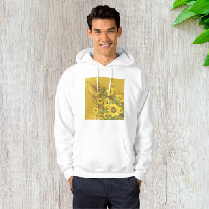 Grunge Sunflower Art Bold Rustic Yellow Floral Hoodie