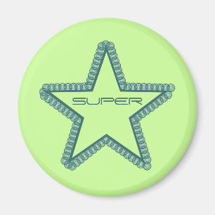 Grunge Superstar Magnet, Teal Magnet