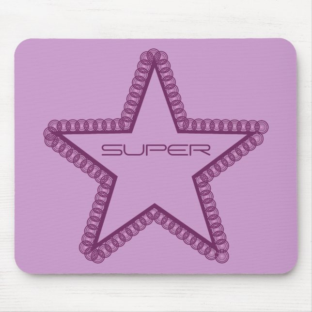 Grunge Superstar Mousepad, Purple Mouse Pad (Front)