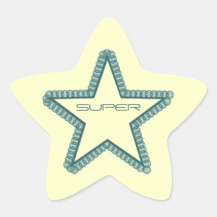 Grunge Superstar Star Stickers, Teal Sticker