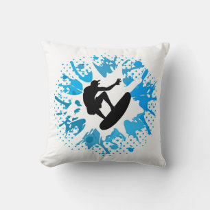 Grunge surfer throw pillow