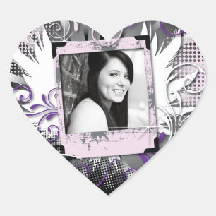 Grunge Sweet Sixteen Sticke Heart Sticker
