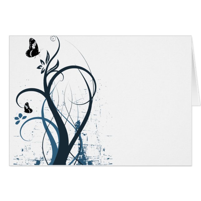 Grunge Swirl Butterfly 2 - Blue (Front Horizontal)