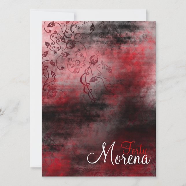 Grunge Swirl Red invitation (Front)